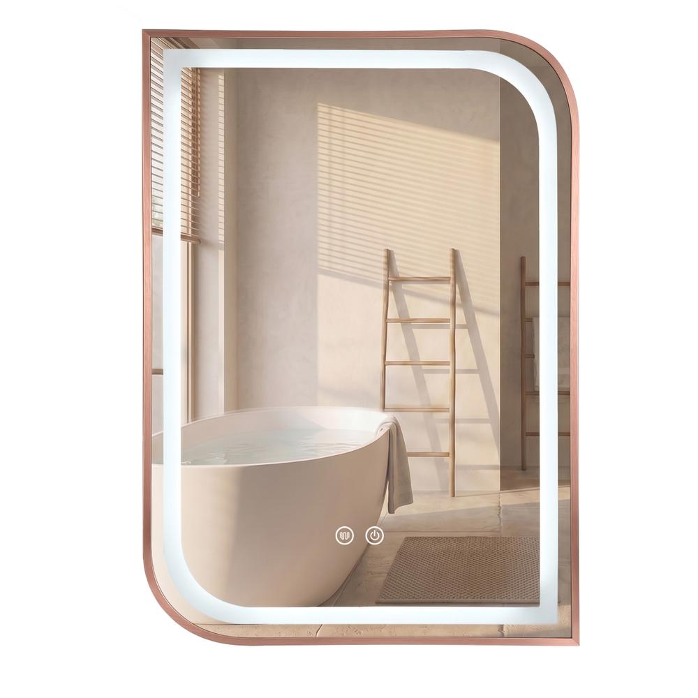 LED-VÄGGSPEGEL ZONE 70x50 BRUSH  ROSE GOLD