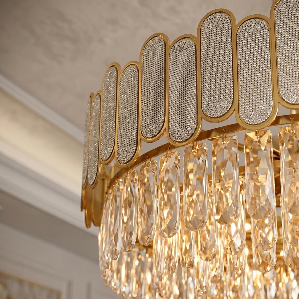 Kristall-pendellampa SWE107-CP 50cm GOLD