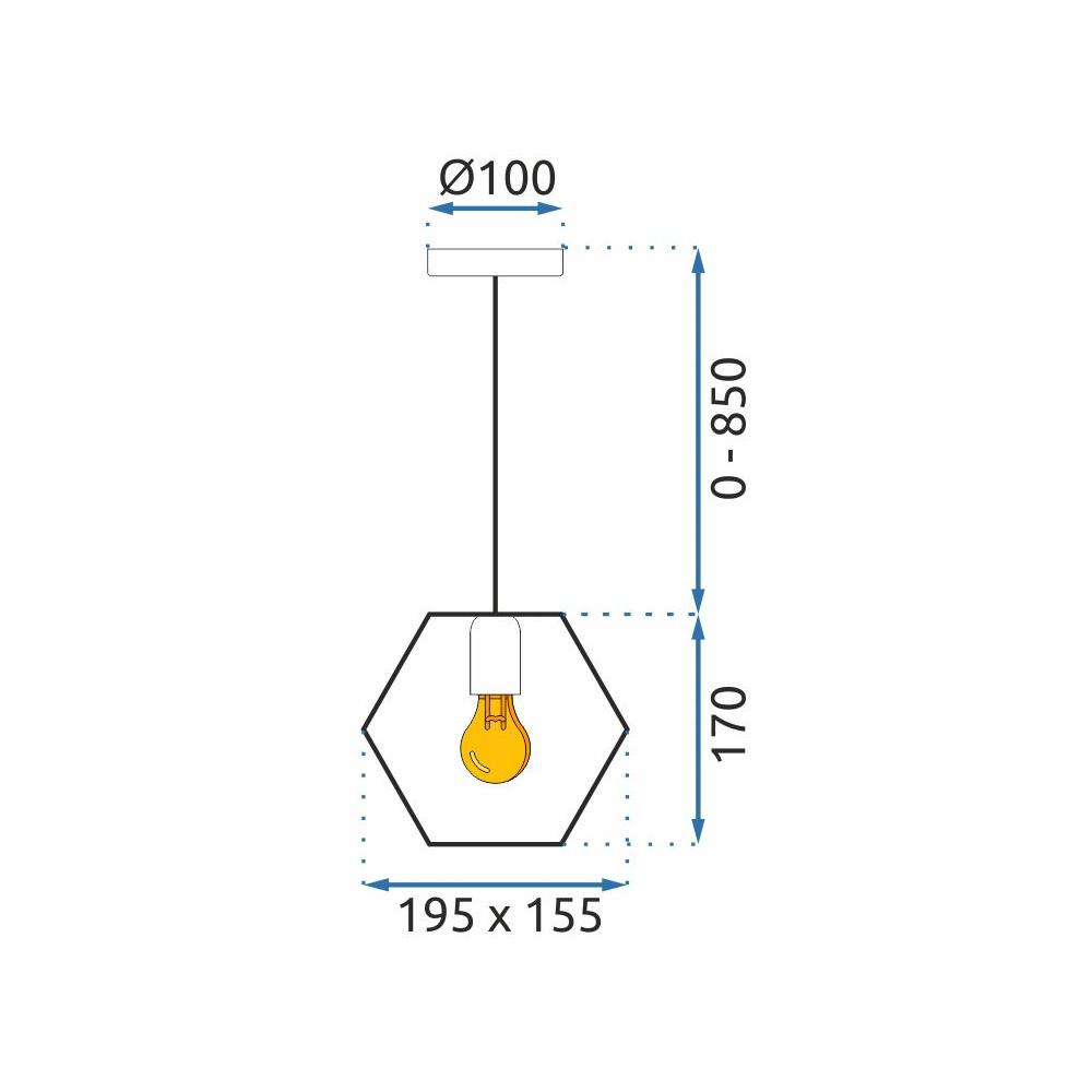 Hängande lampa APP1131-1CP svart-guld