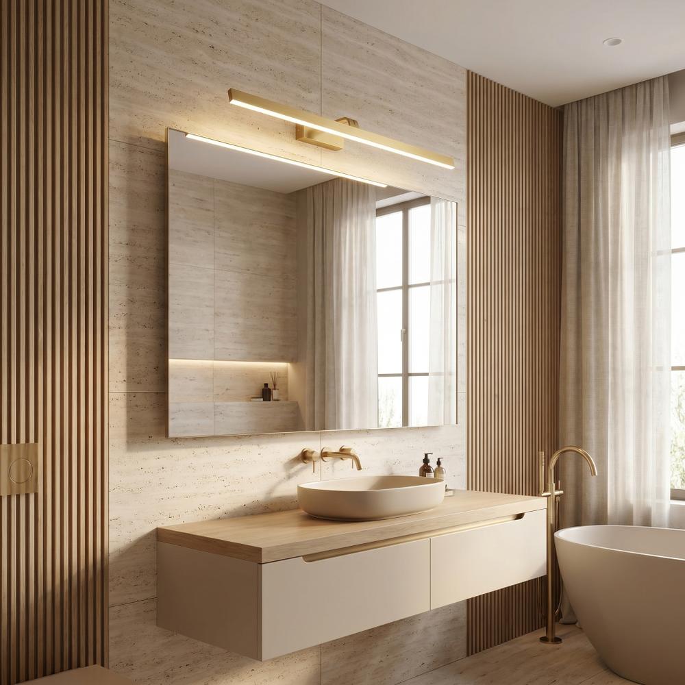 Badrum vägg LED-lampa SWE009-1W 73cm BRUSH GOLD