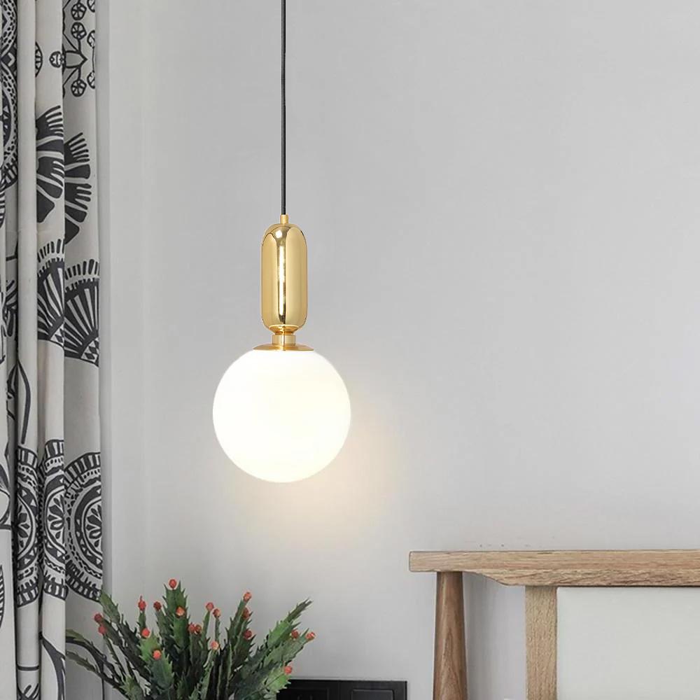 Taklampa Hängande Glas Metall APP474-1CP Guld