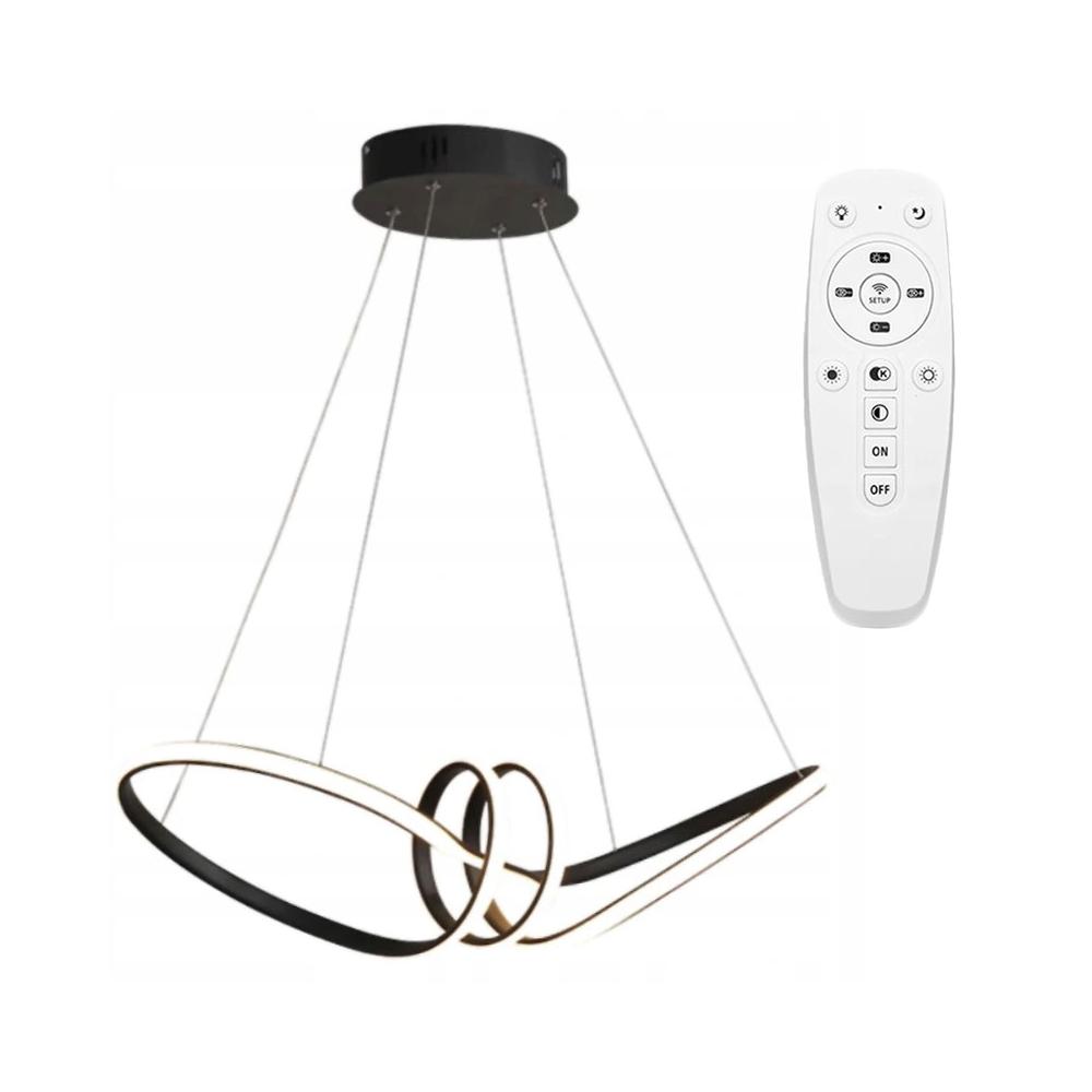 Modern taklampa LED + FJÄRRKONTROLL APP823-CP Svart