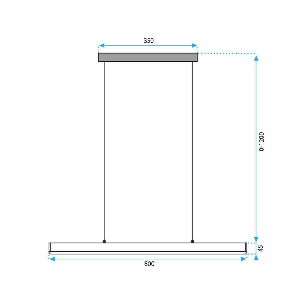 Hängande LED-taklampa APP1447-CP Svart 80 cm