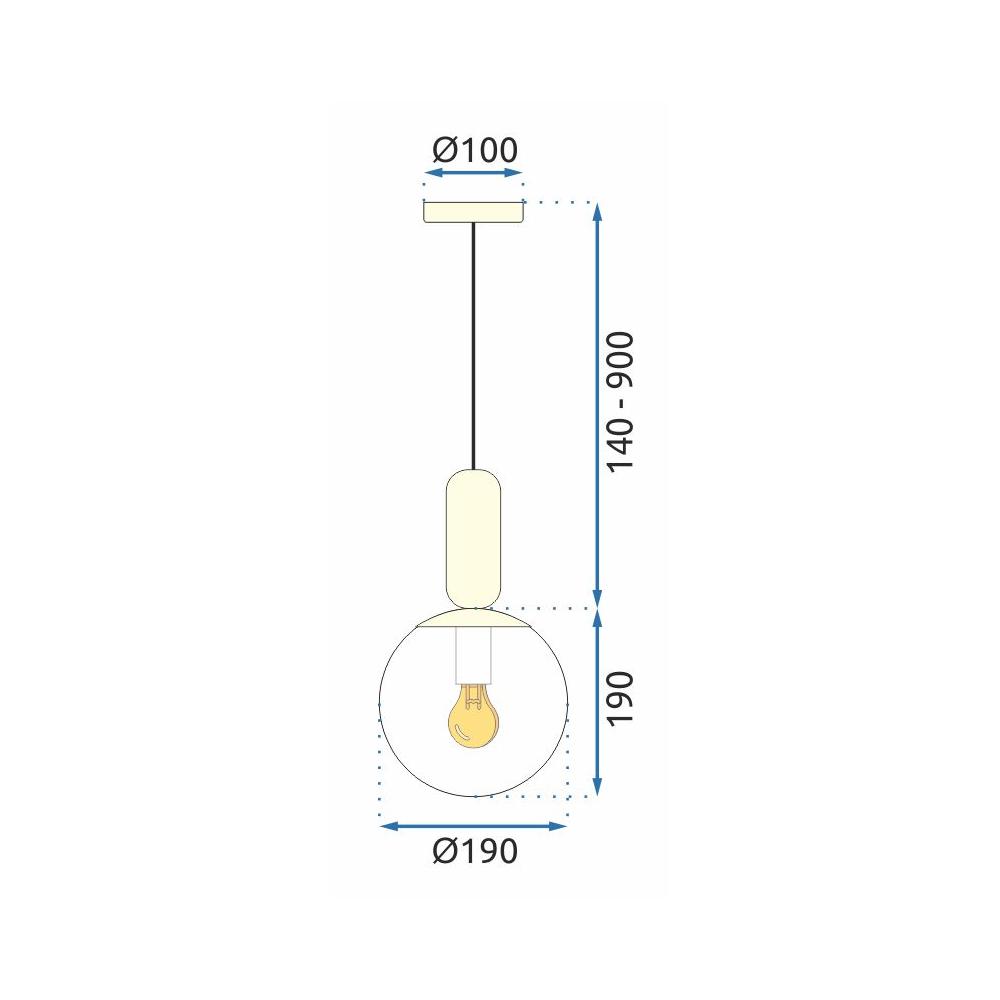 Taklampa Hängande Glas Metall APP474-1CP Guld