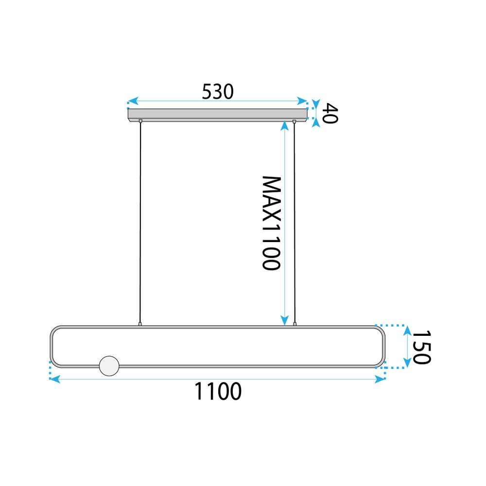 HÄNGENDE LED TAKLAMPA G123-CP SVART