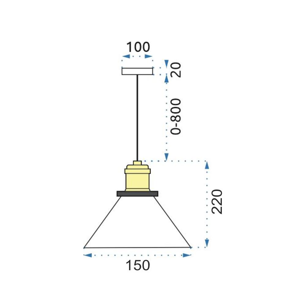 Glaspendellampa i tak med Verto D APP048-1CP