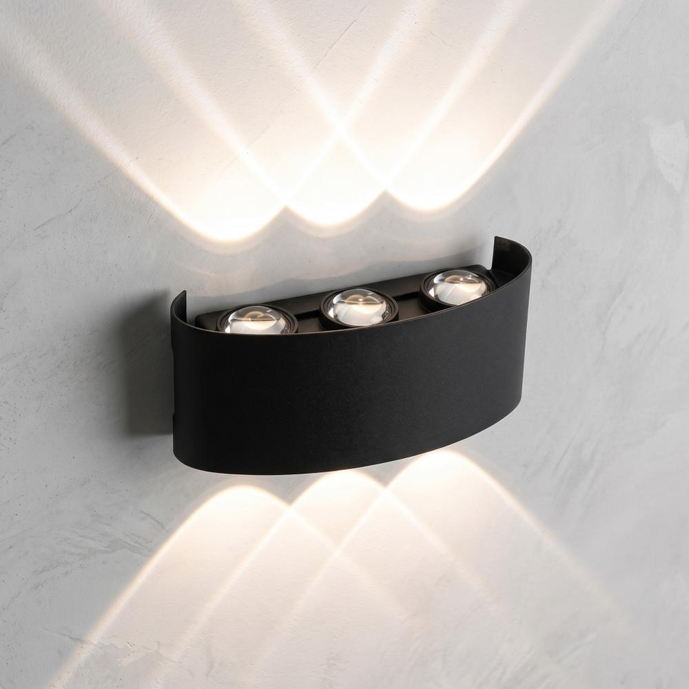 Homlokzati fali lámpa LED JNH040-6G Black