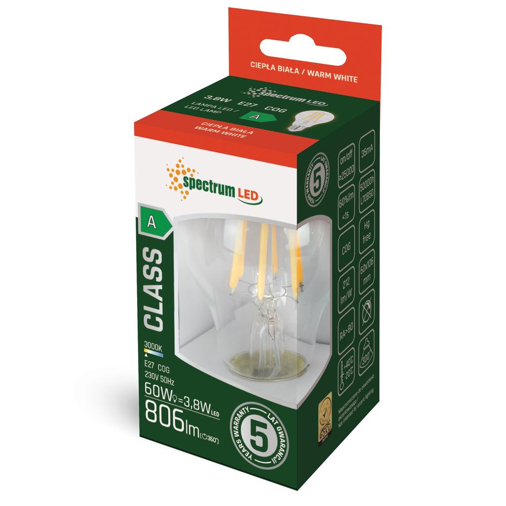 LED-lampa GLS COG Varm E-27 3,8W WOJ+14639
