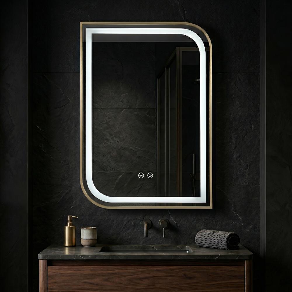 LED-VÄGGSPEGEL ZONE 80X60 GOLD BRUSH