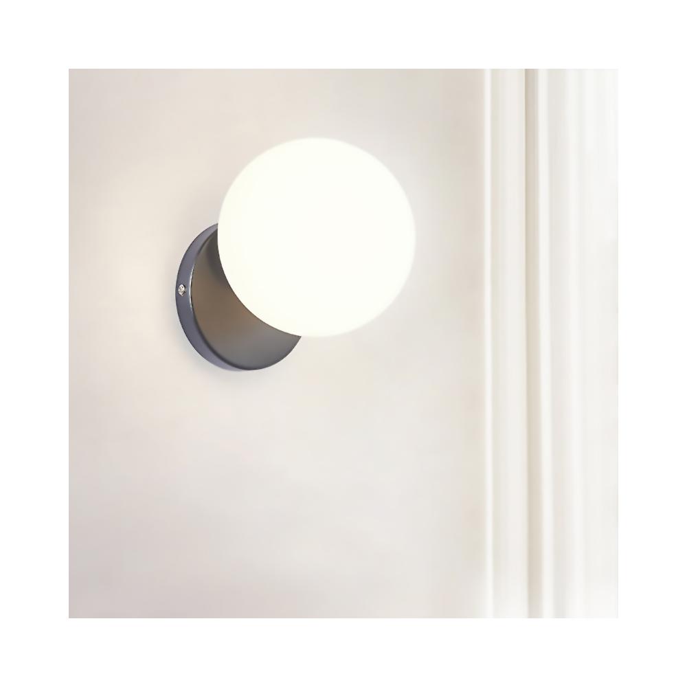 Vägglampa Vägglykta Glasglob APP949-1W Svart