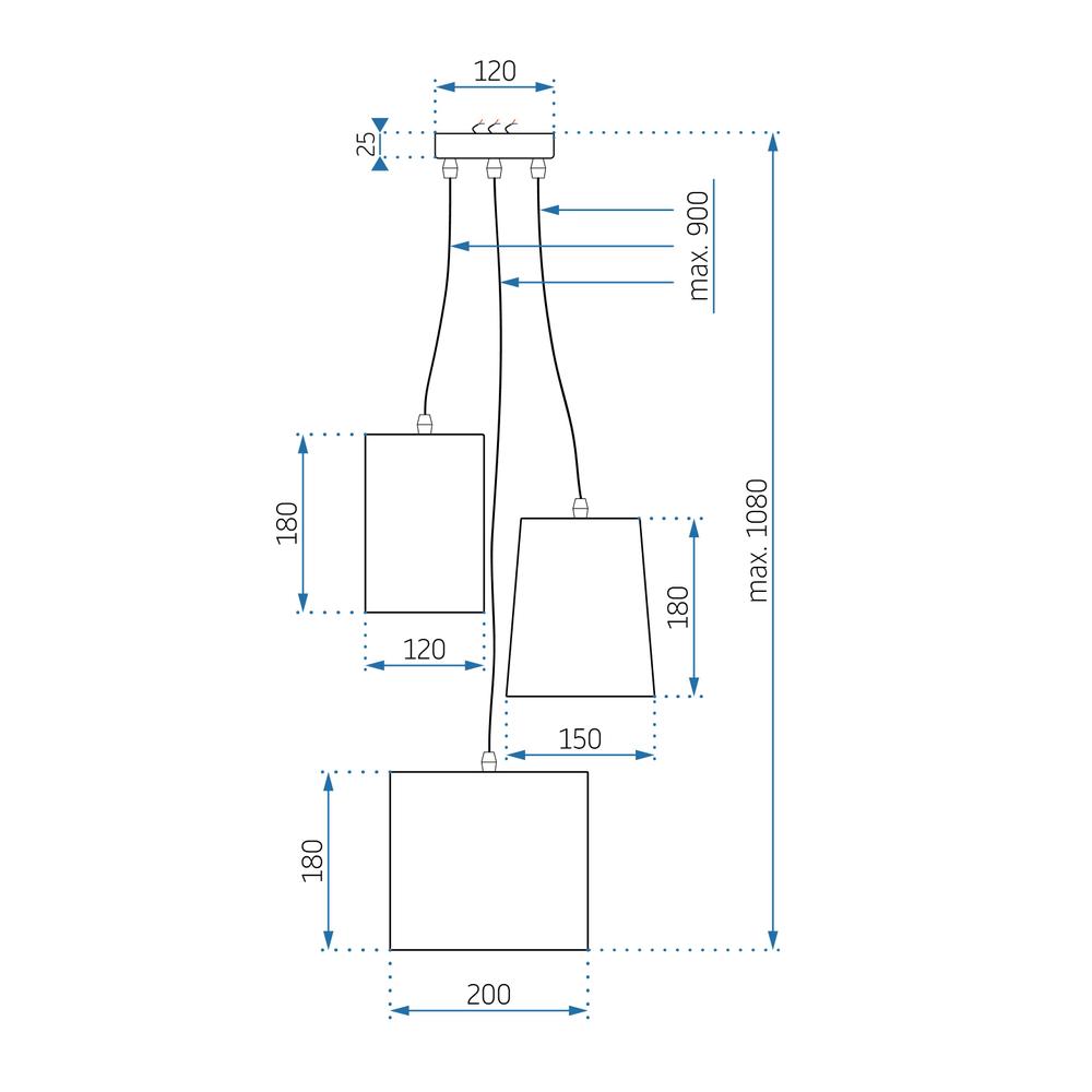 Modern taklampa APP971-3cp Mix färger