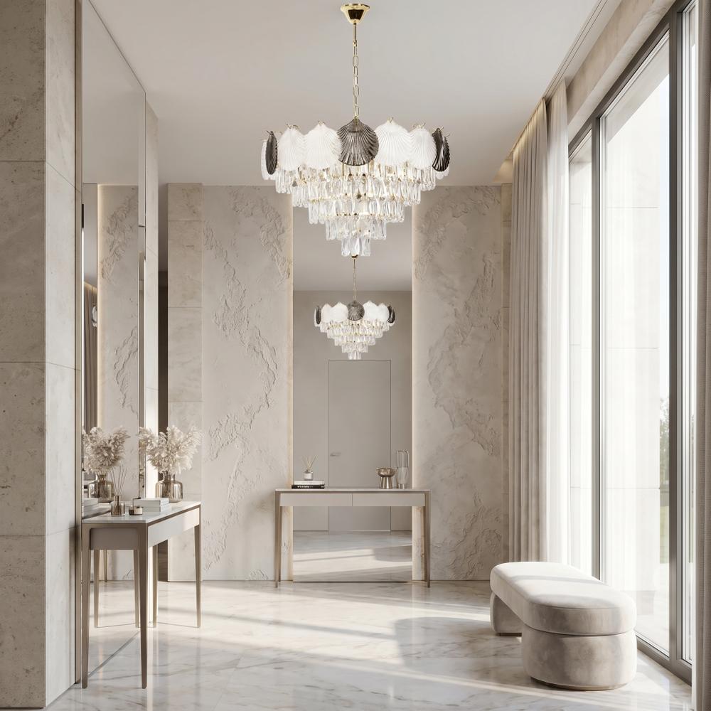 Kristall-pendellampa SWE084-CP 60cm GOLD