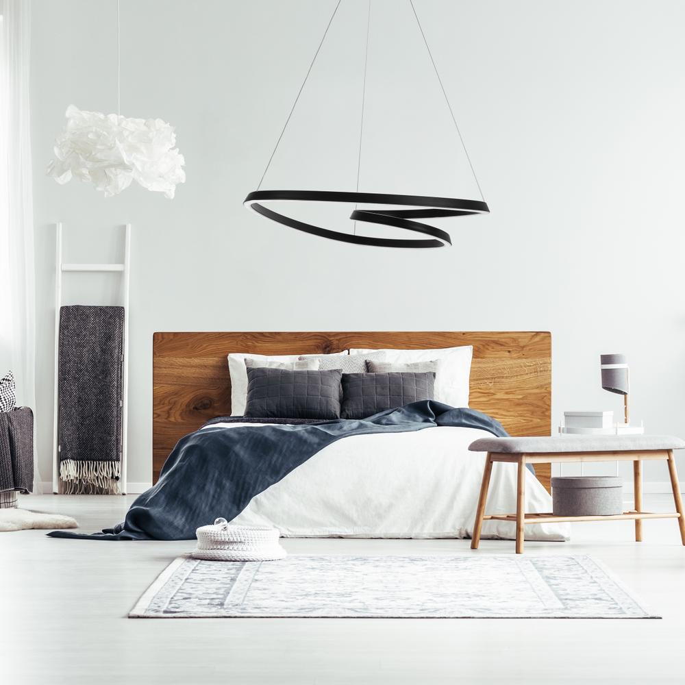 Taklampa Hängande Loop LED + Fjärrkontroll APP796-cp Svart