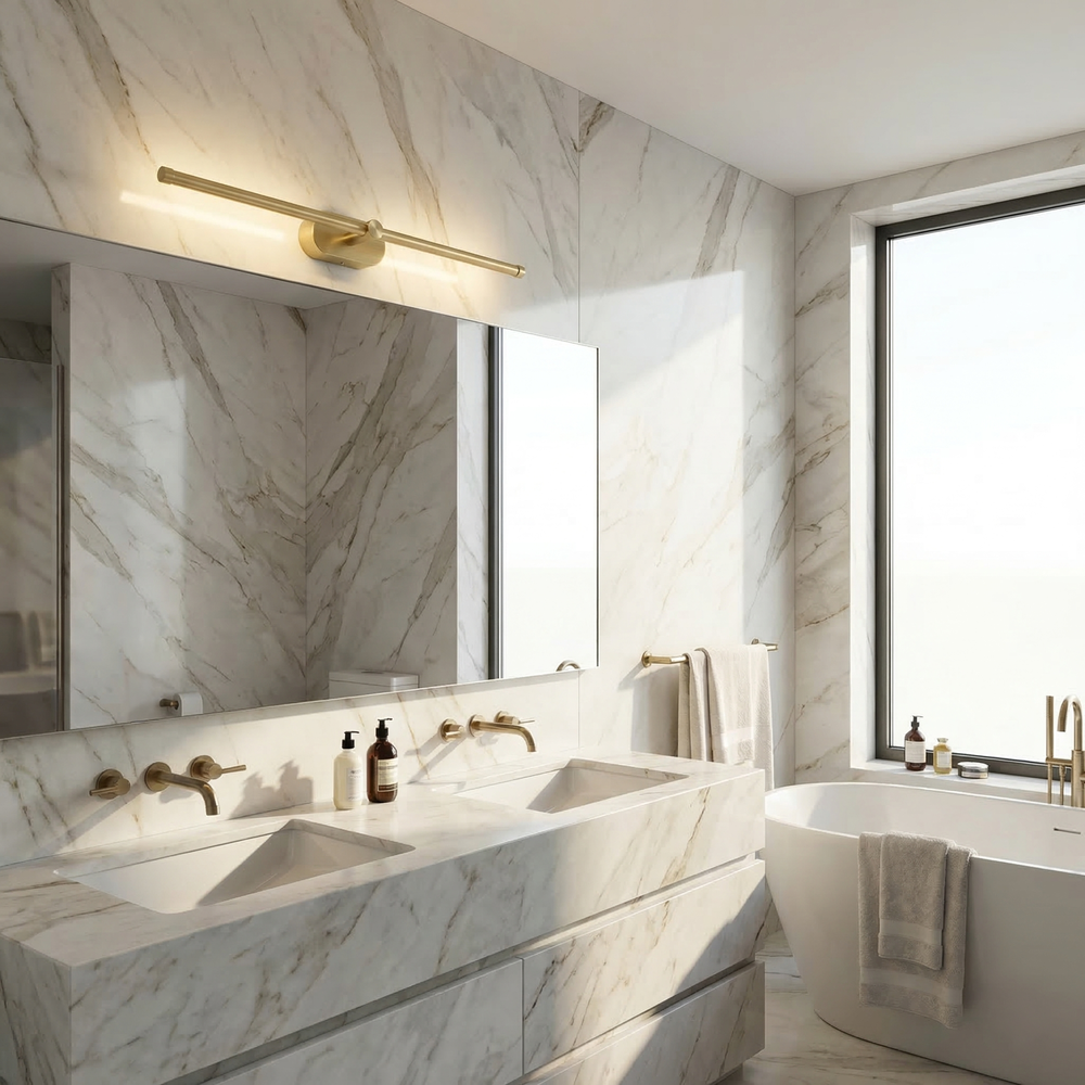 Applique da bagno LED APP1893-1W 60 cm BRUSH GOLD