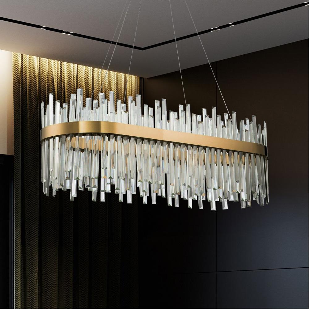 Kristalltaklampa APP1513-CP80 Guld