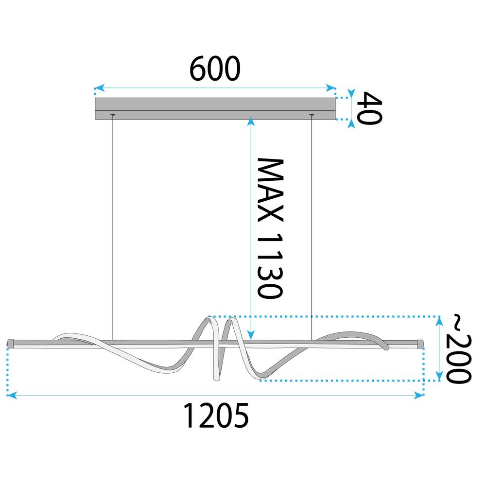 Lampa HÄNGANDE LED LHJ023-CP 120 cm SVART