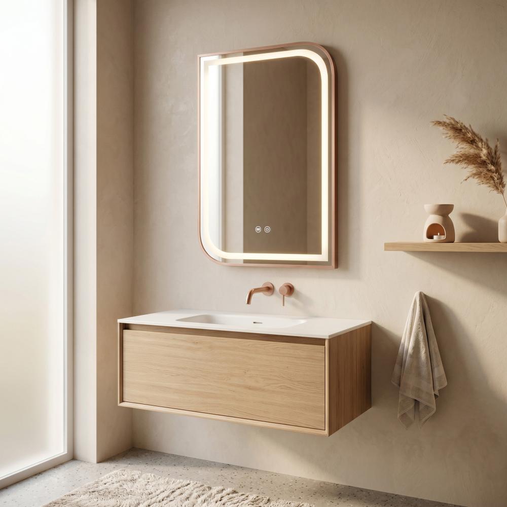 LED-VÄGGSPEGEL ZONE 70x50 BRUSH  ROSE GOLD