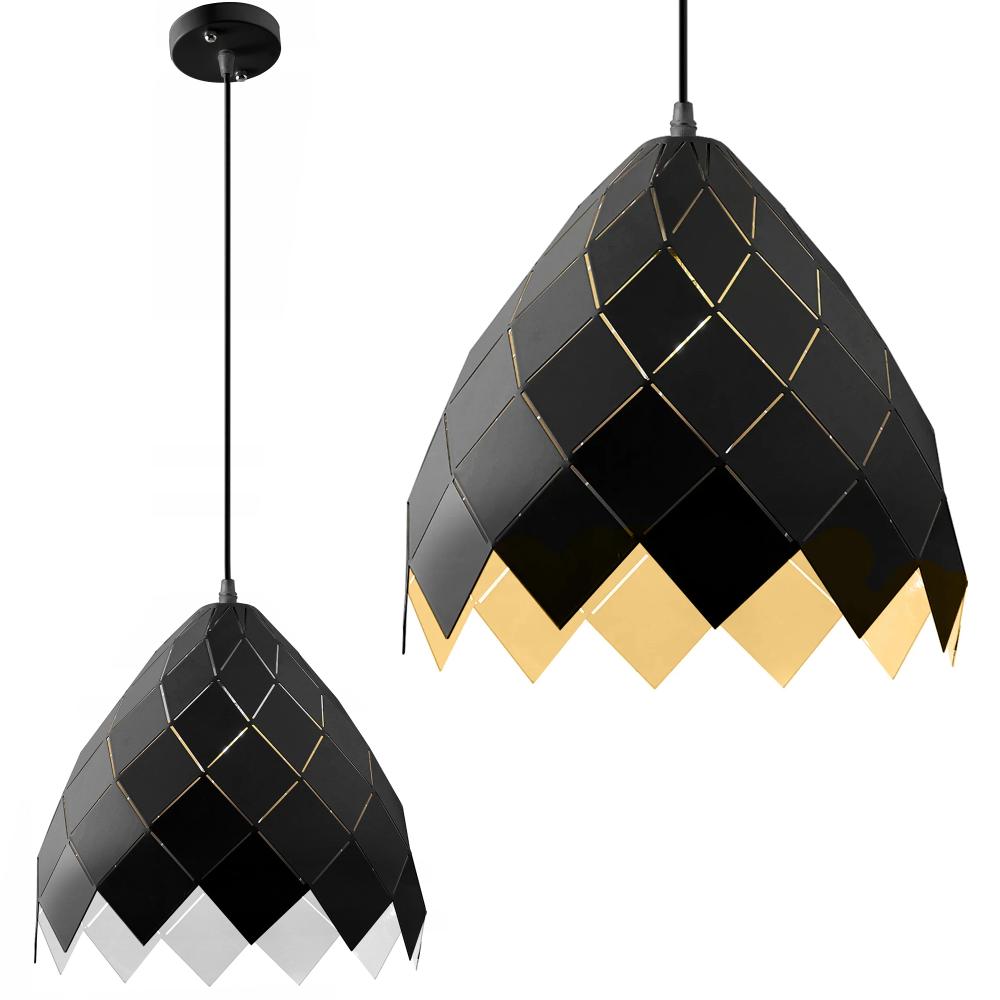 Metallisk hängande taklampa APP338-1CP svart
