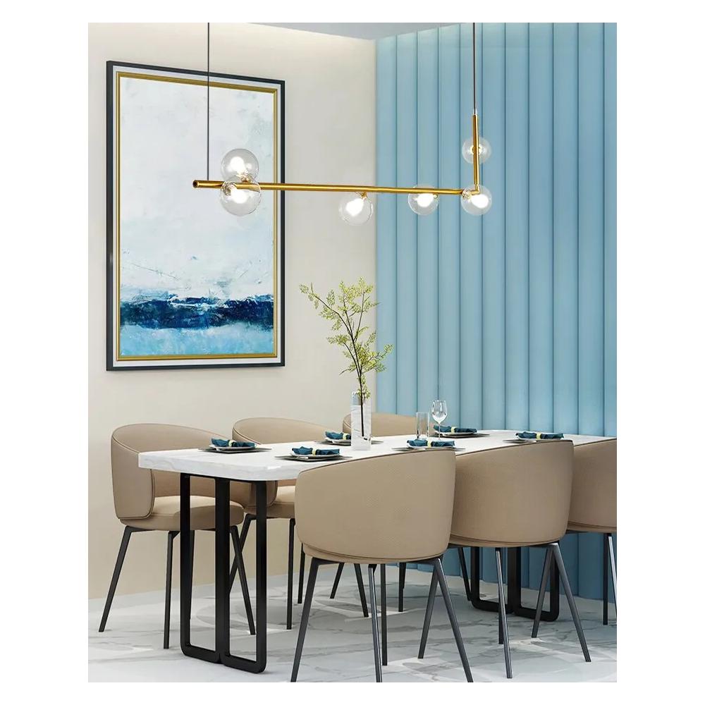 Hänglampa Glasglob APP690-6CP Guld
