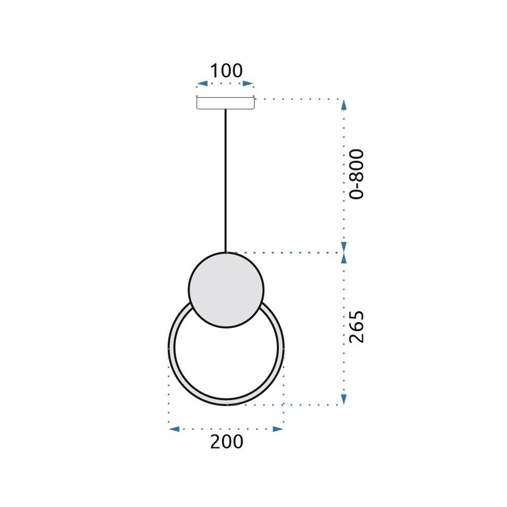 Hängande LED-taklampa APP852-CP Svart