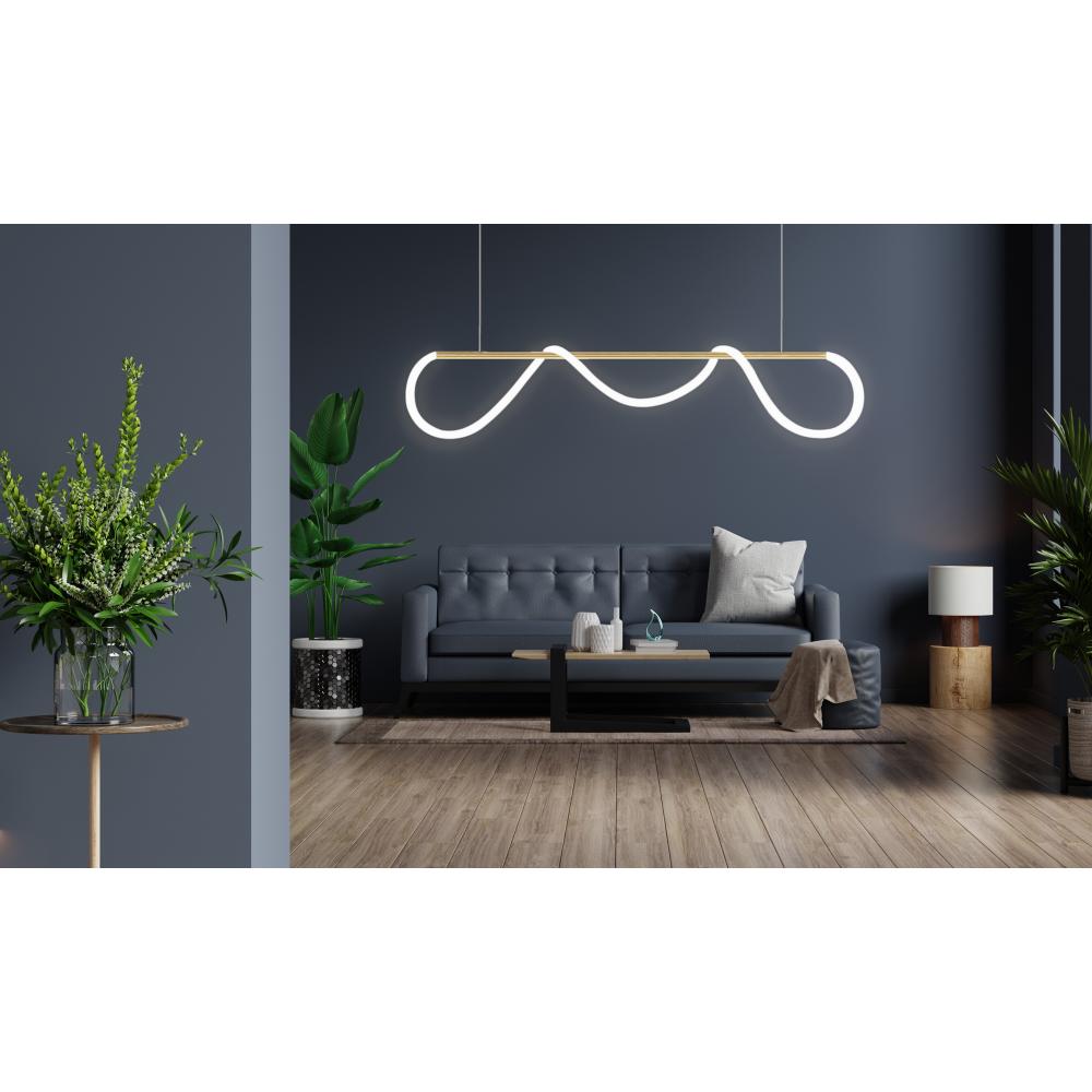 LED taklampa APP854-CP Long Guld