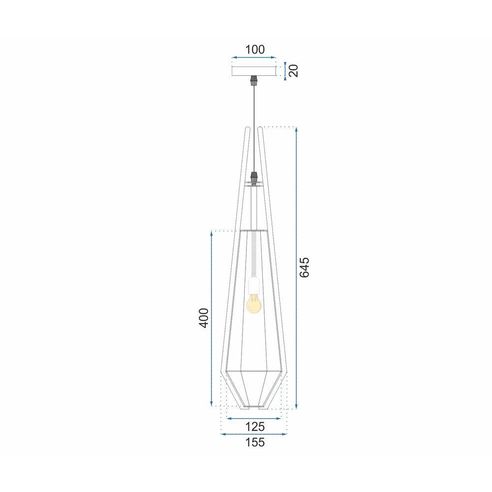 Hängande glastaklampa APP456-1CP grafit