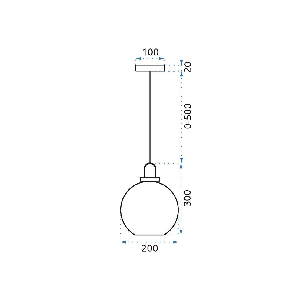 Glaspendellampa Tak Kula 20 cm APP629-1CP