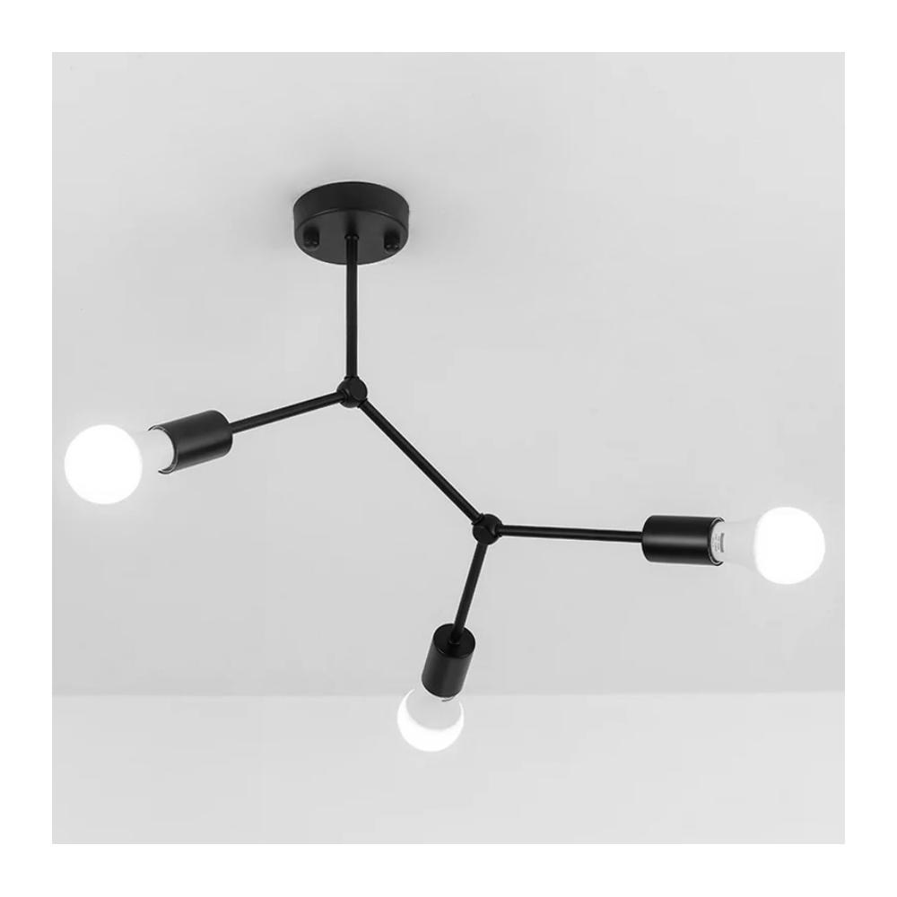 KLASISK TAKLAMPA METALL LOFT APP736-3C Svart