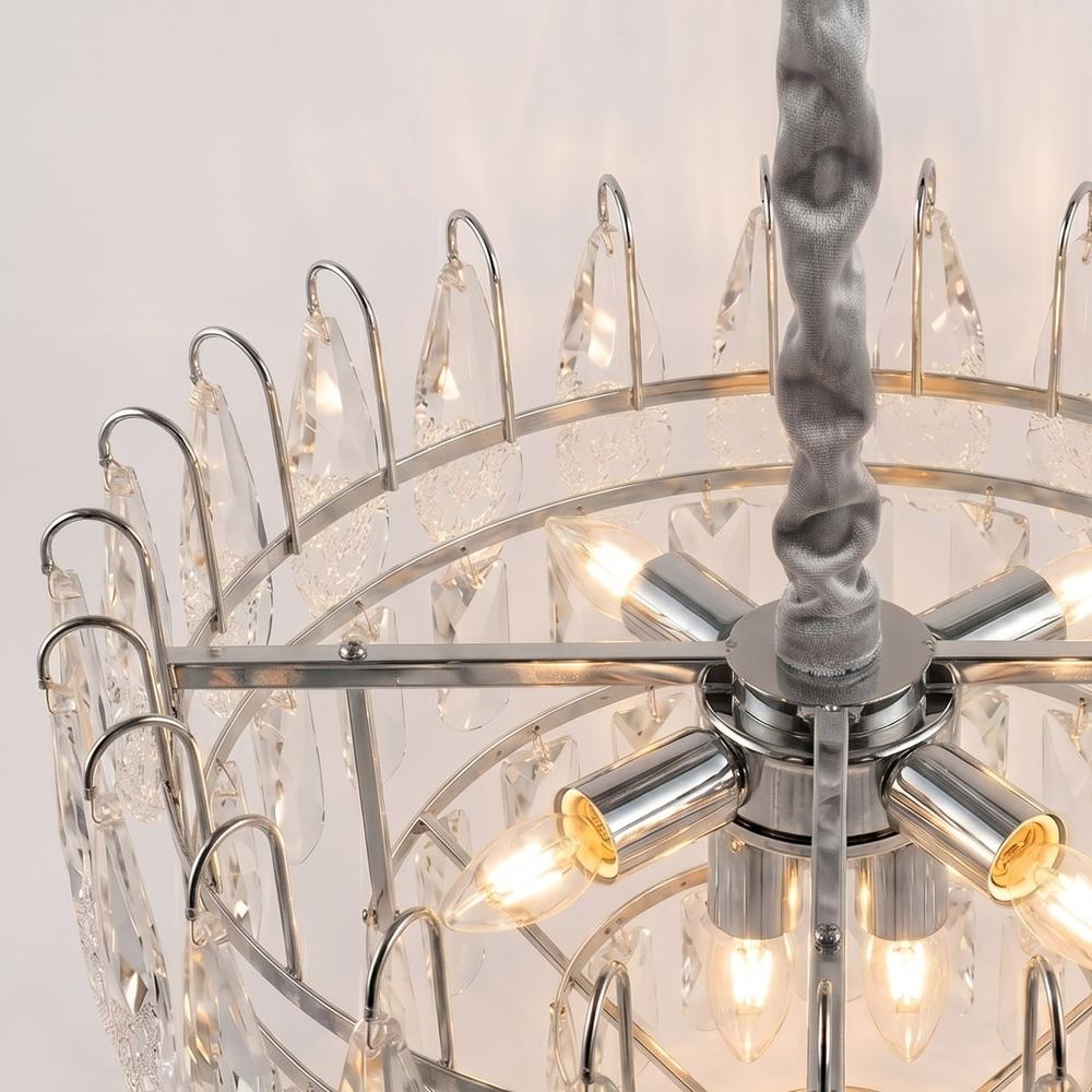 Kristall-pendellampa SWE079-CP 50cm Chrom