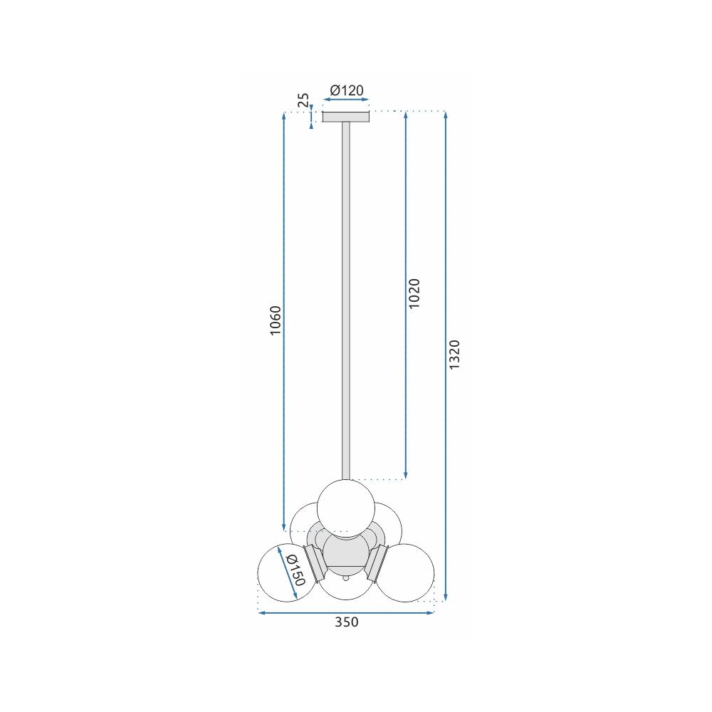 Taklampa LOFT APP904-6CP