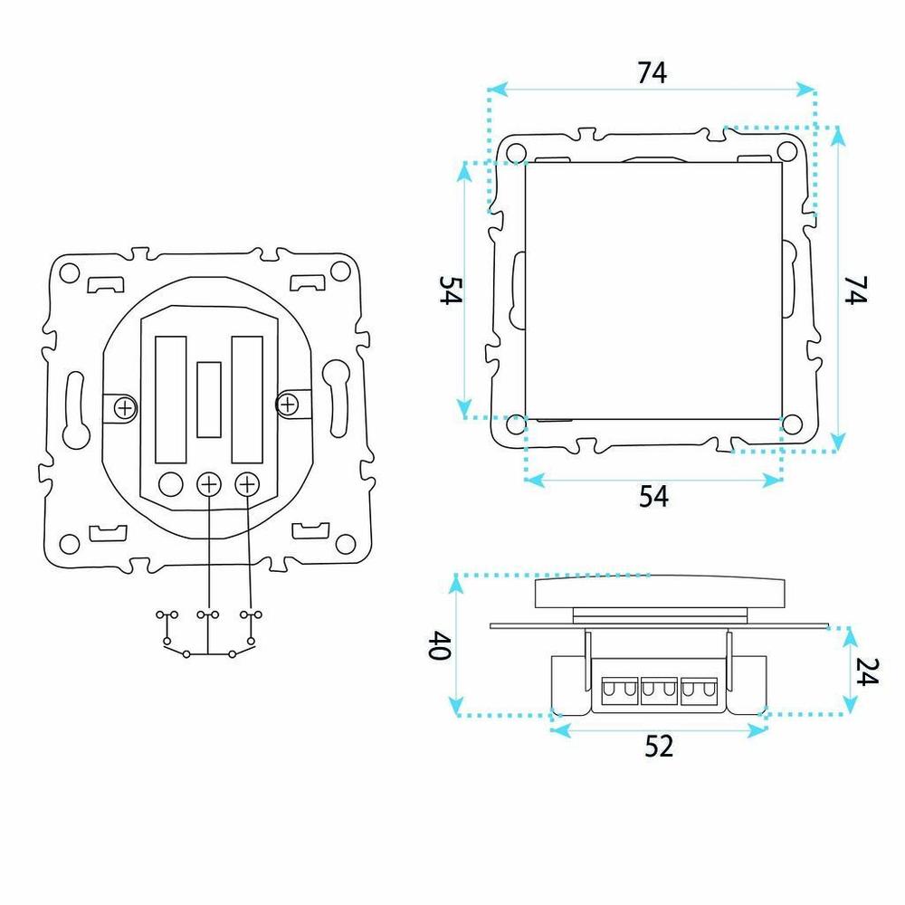 Single Switch with Frame OSTE JNH006-W GREY