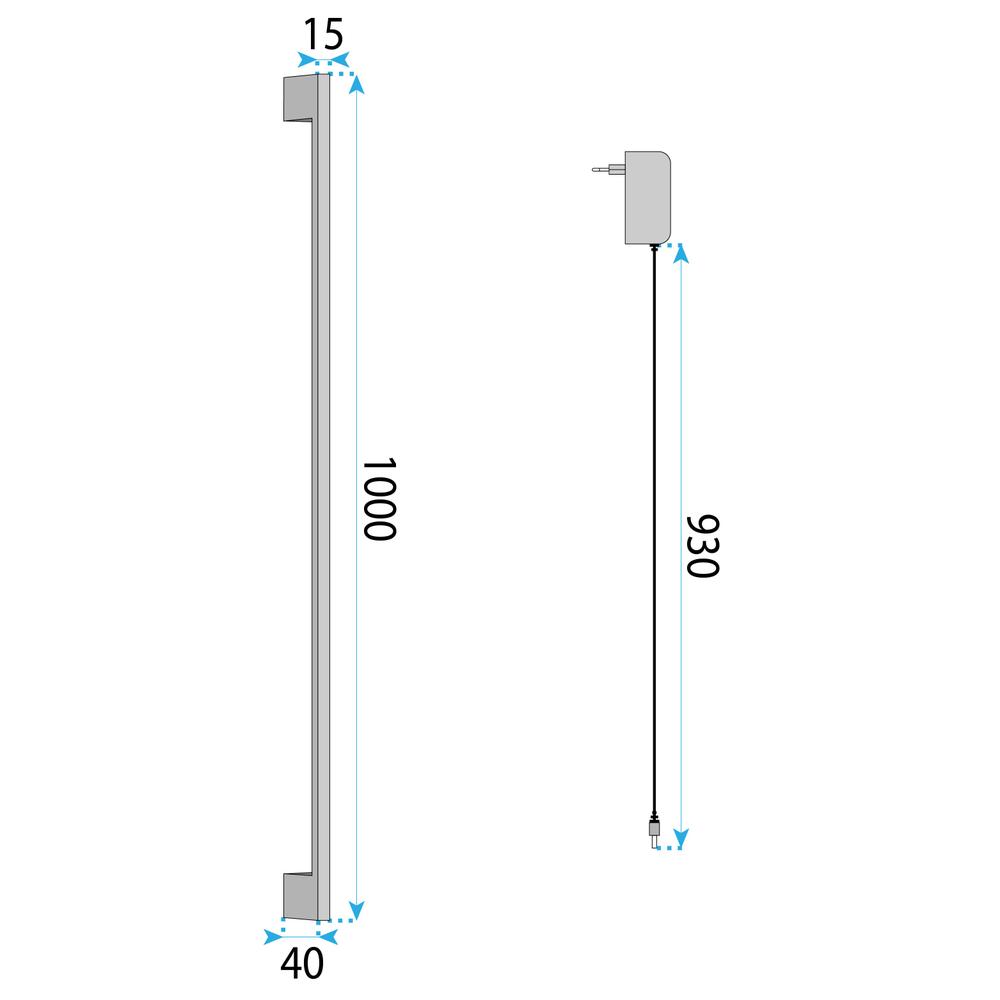 VÄGGLAMPA LED LHJ064-W 100cm SVART