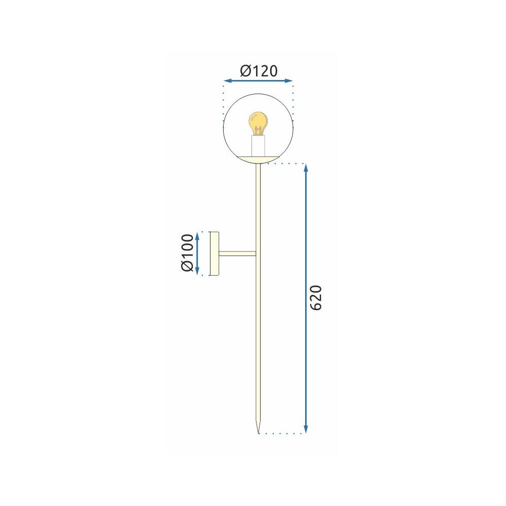 VÄGGLAMPA 75 cm APP580-1W GULD
