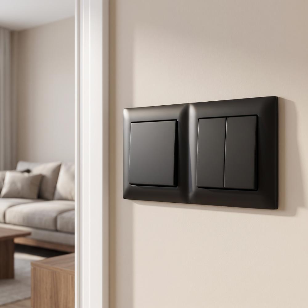 Marco doble para enchufes OSTE JNH014-2F Black