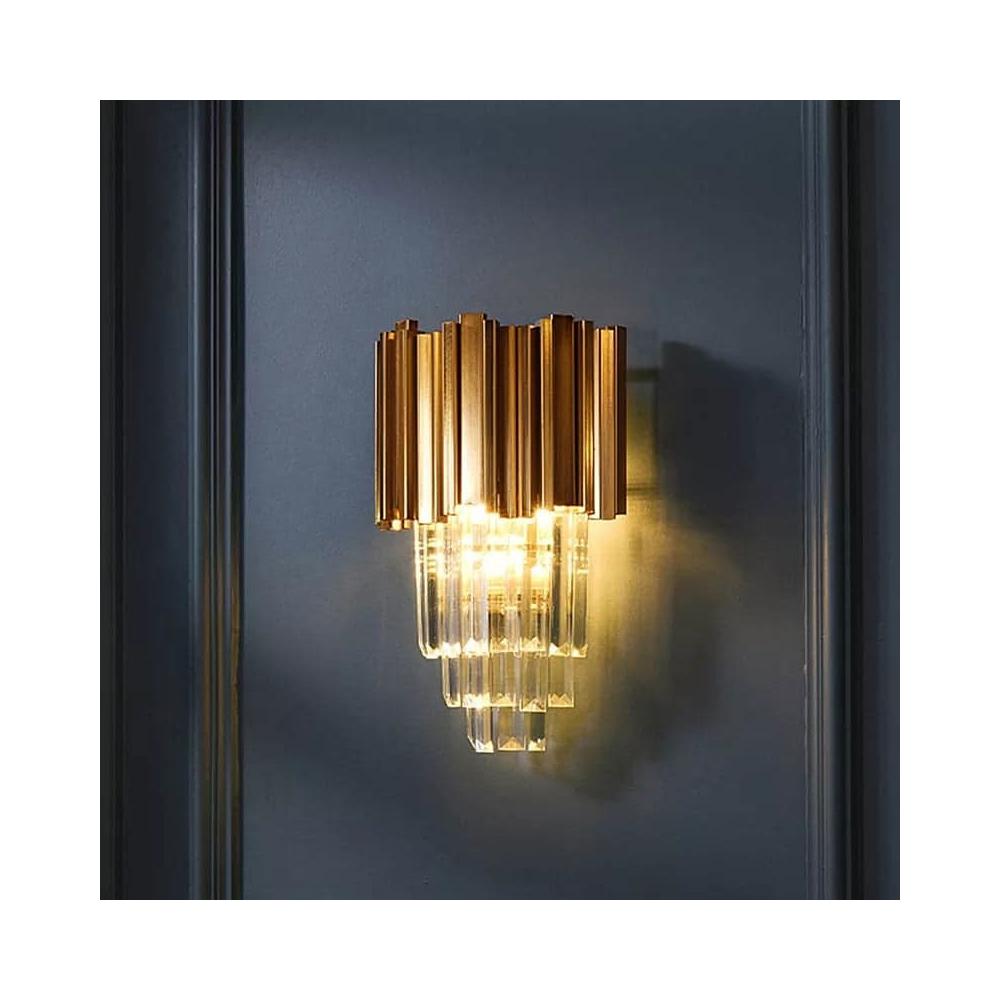 Kristallampa vägglampa 312357 Guld