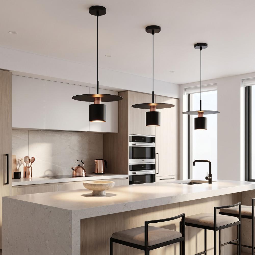 Lampa Wisząca APP1145-1CP Czarna Różowe Złoto