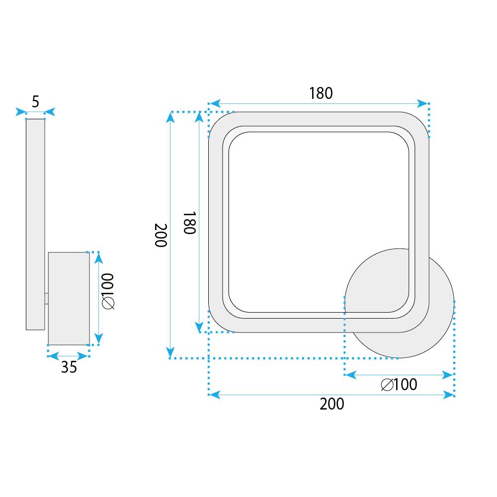 LED vägglampa LHJ125-W Krom