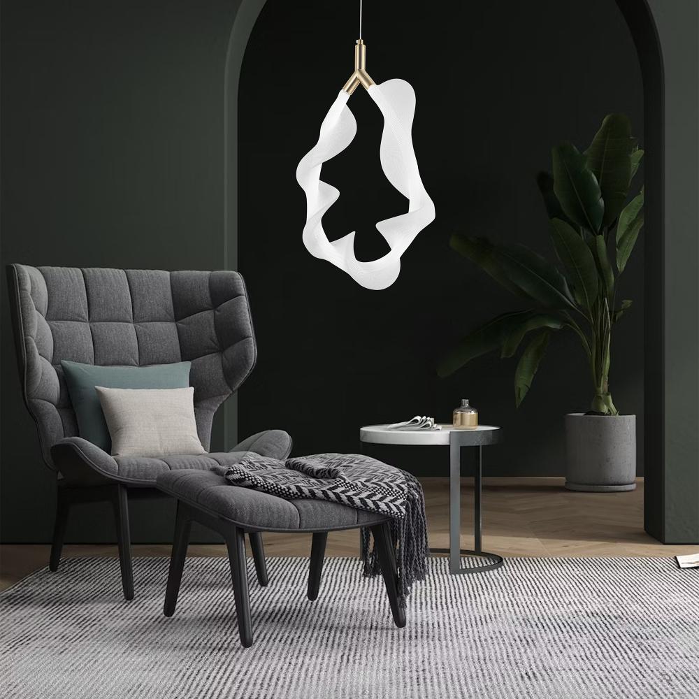 HÄNGLAMPA LED G013-1CP VIT/GULD
