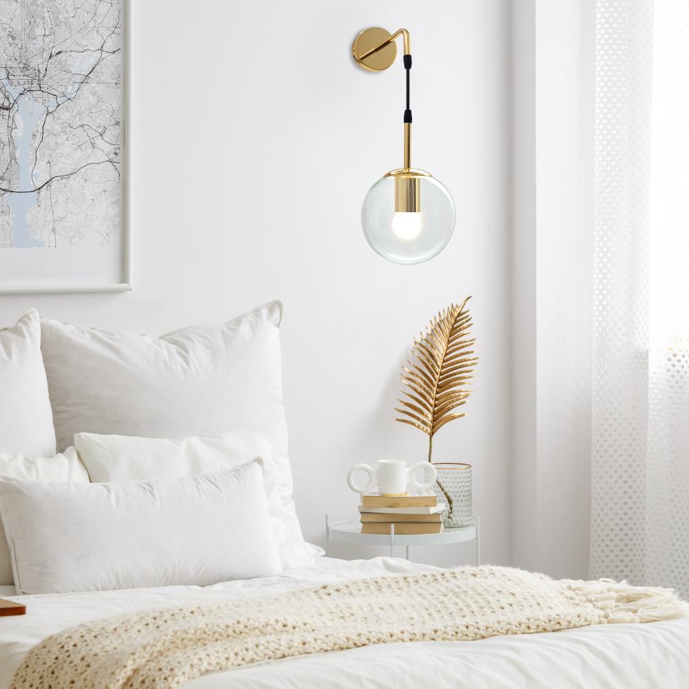 Vägglampa Väggarmatur Glas APP685-1W Guld