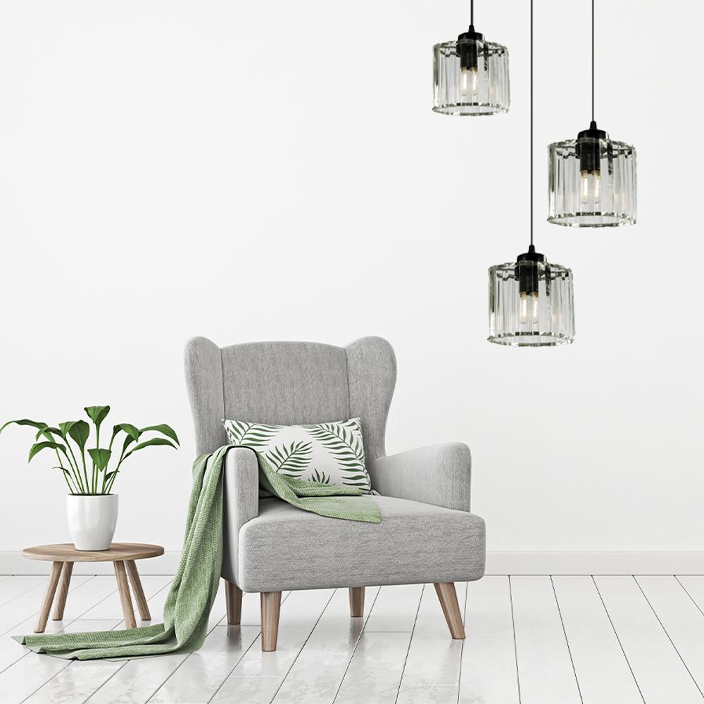 Taklampa Kristall APP513-3CPR Svart