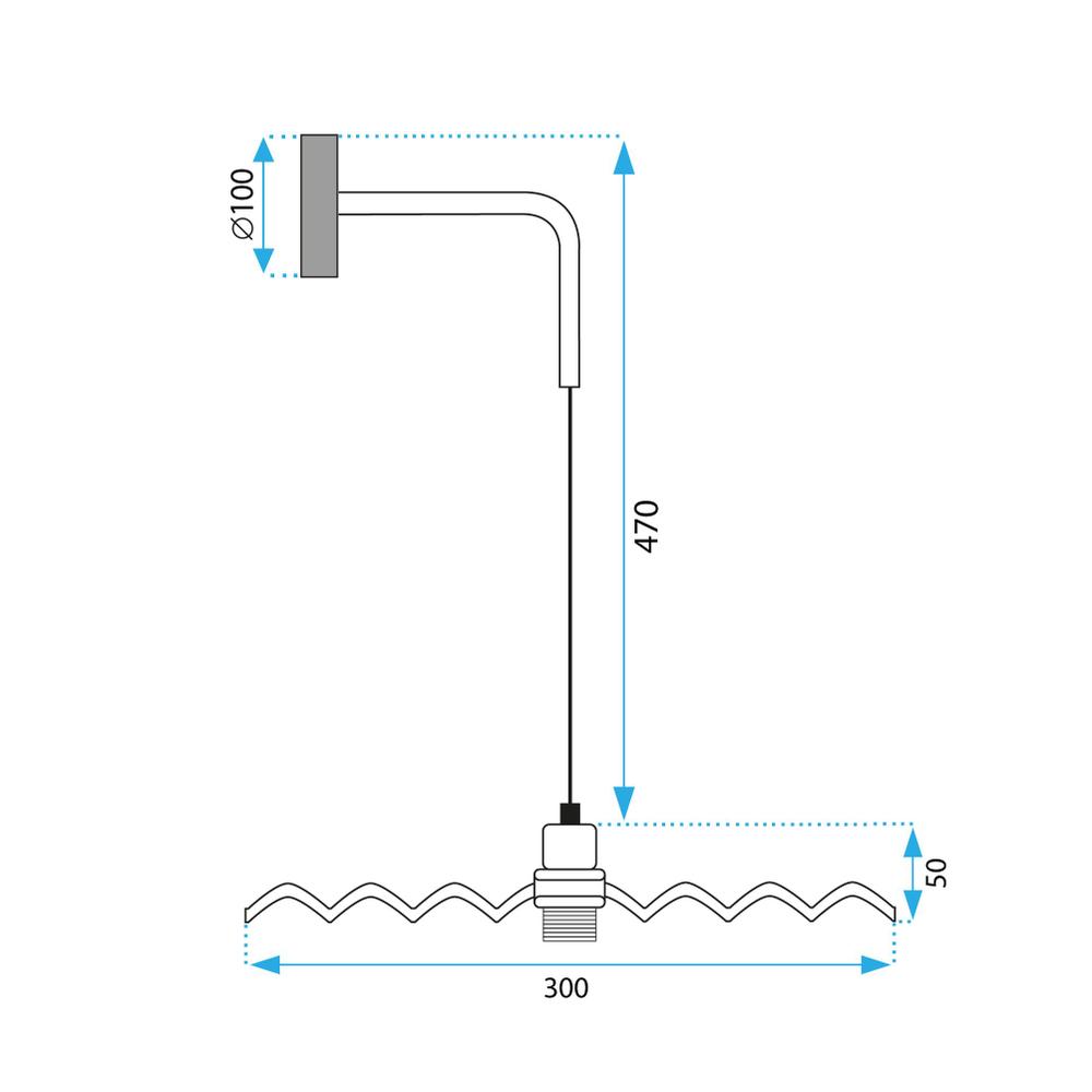 VÄGGLAMPA VÄGGLAMPE APP1355-1W Svart 30 cm