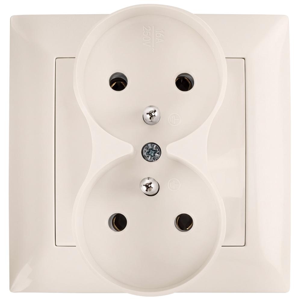 Double grounded socket OSTE JNH002-G Beige