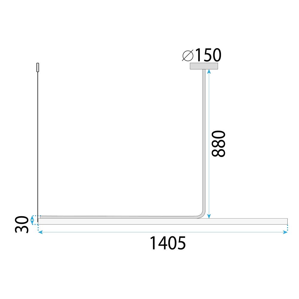 HÄNGANDE TAKLAMPA LED APP1660-CP Svart 140 cm