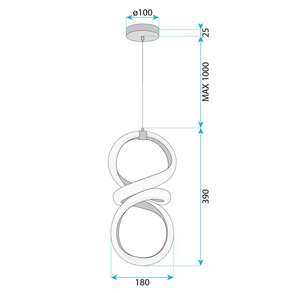 HÄNGANDE KRISTALLAMPA SPIRAL LED G070-CP Guld