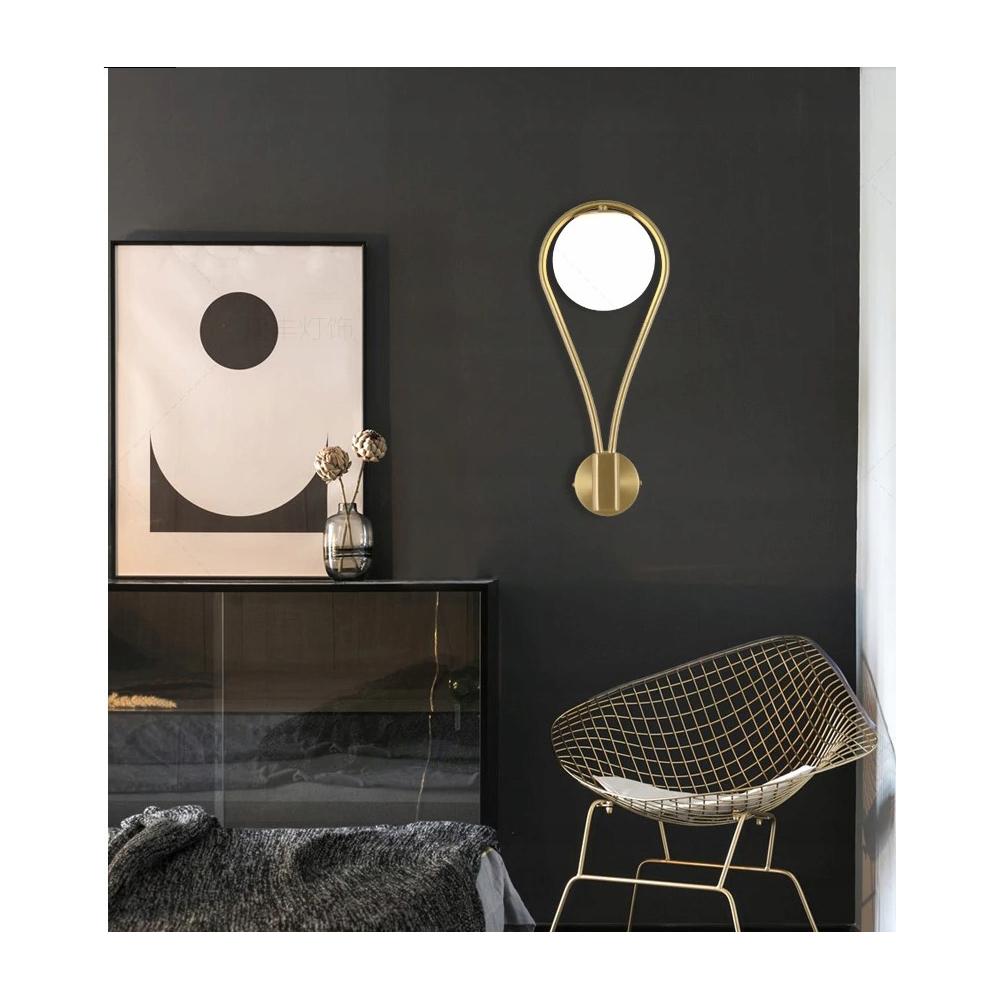 Vägglampa Väggarmatur Glasglob APP603-1W Guld
