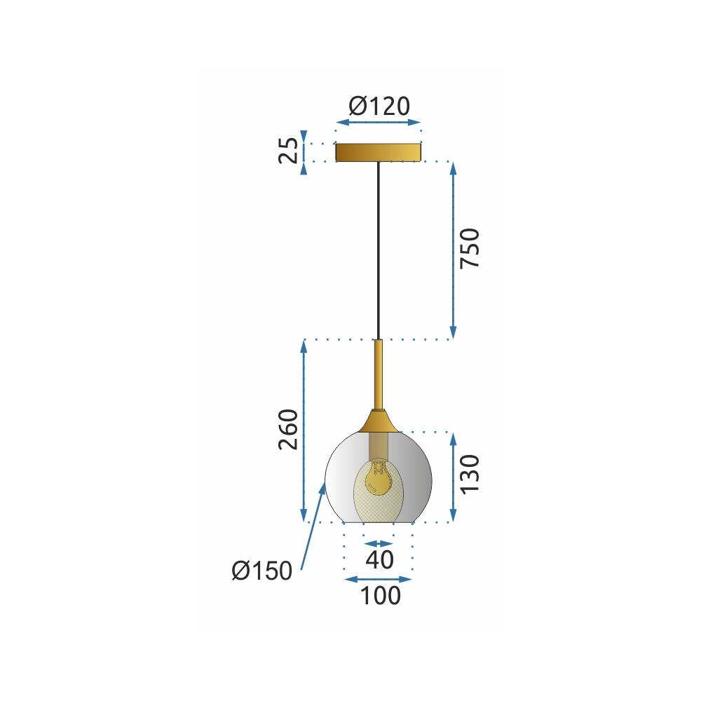 Taklampa Hängande Glas Klot APP898-7CP