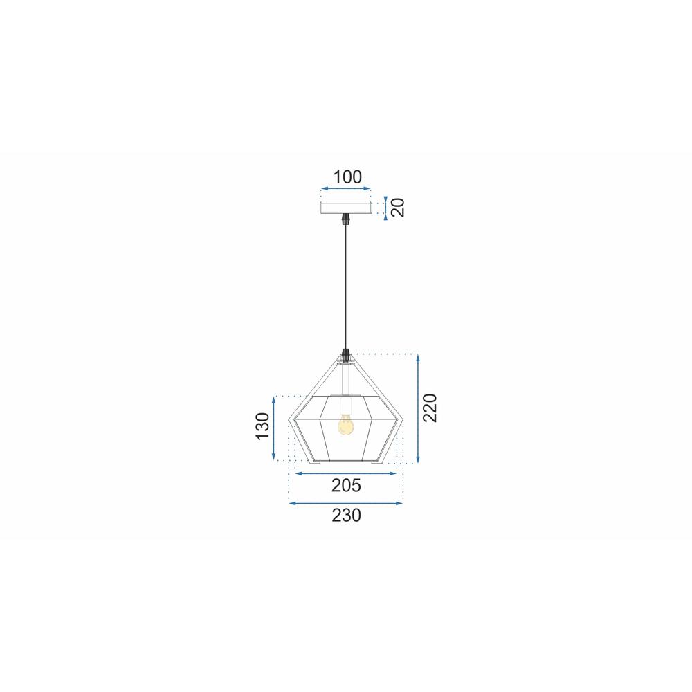 Hängande Taklampa Diamant APP452-1CP Blå