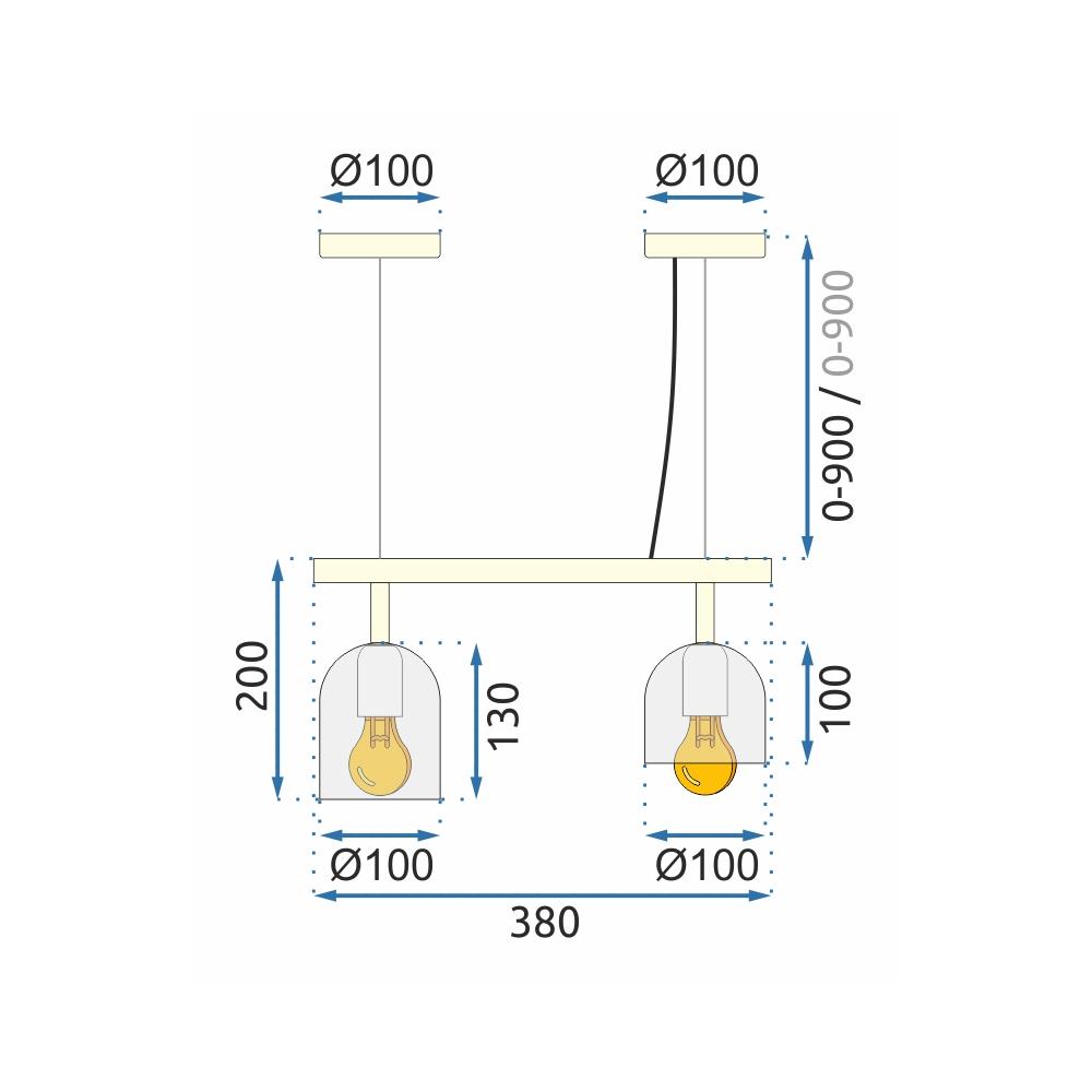 Hänglampa APP1032-2CP Vit