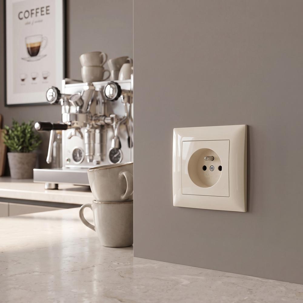 Prise simple avec terre OSTE JHN001-G Beige