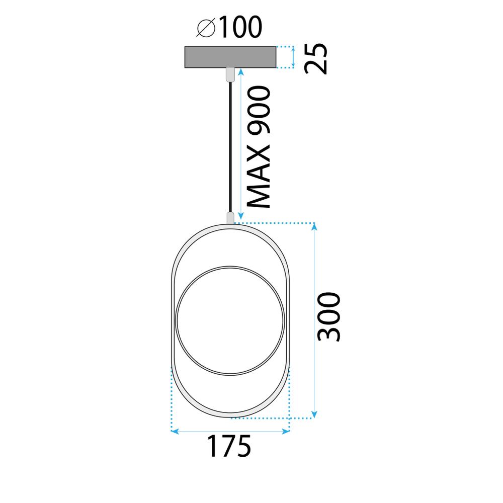 LED takpendel APP1554-CP Black